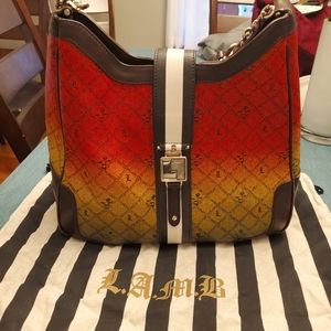 L.A.M.B Ombre Rasta Commodore hobo bag with chain